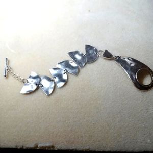 Silver half circle bracelet
